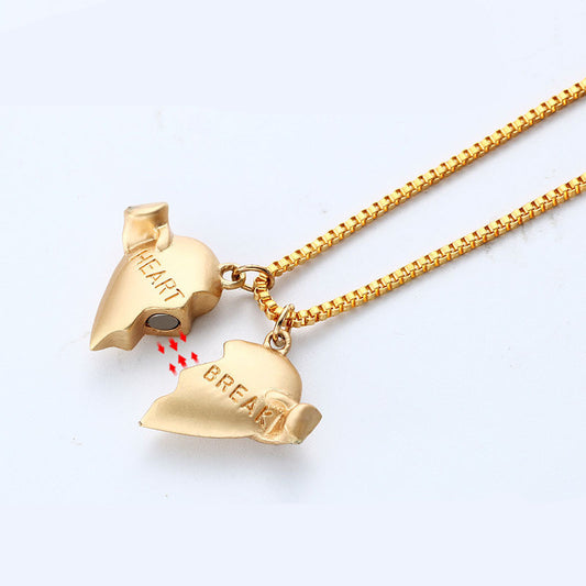 Heartbroken Long Distance Love Couple Necklace Men And Women Alloy