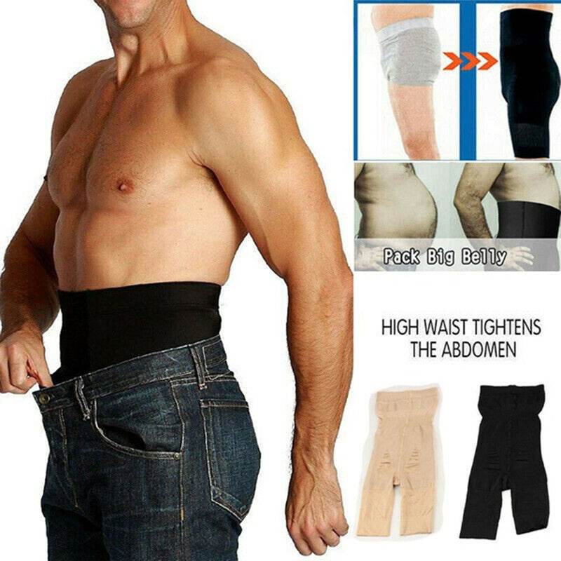 Men Slimming Body Shaper Waist Trainer High Waist - Mubimart