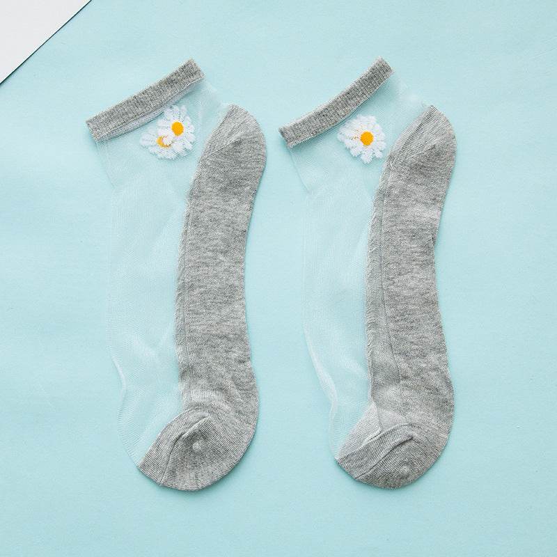Women's Low-cut Liners Transparent Spun Glass Thin Socks - Mubimart