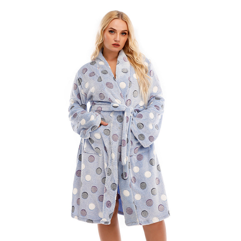 Warm Nightgown Thickened Double Sided Flannel Plus Size - Mubimart - Plus Size Nightgown 