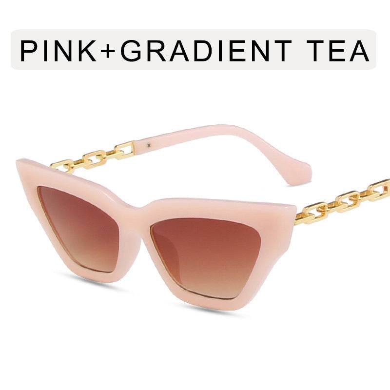 Chain Leg Cat Eye Sunglasses For Women - Mubimart