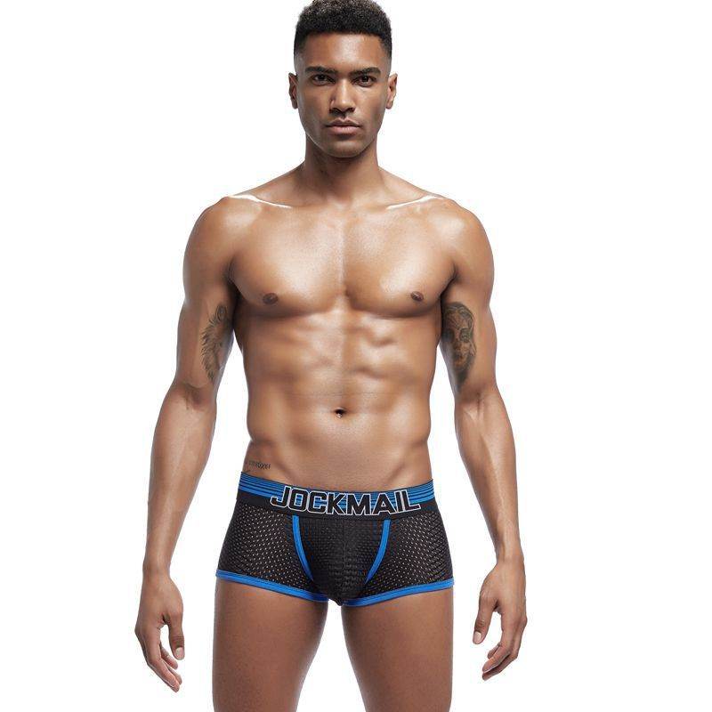 Men Underwear Boxer Breathable Mesh boxe - Mubimart