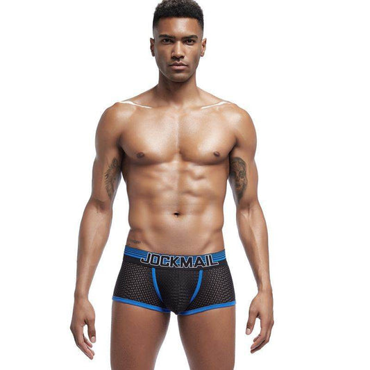 Men Underwear Boxer Breathable Mesh boxe - Mubimart