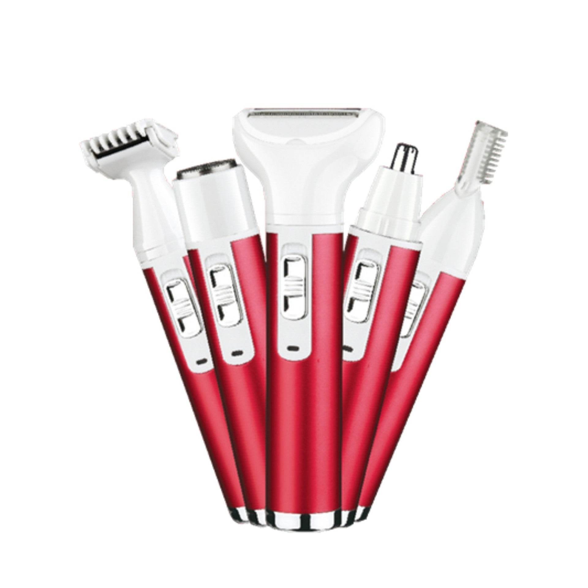 Electric Depilator Private Lady Shaver Private Parts Armpit Pubic Hair Shaver Multi-functional Five-piece Set For Women Hair Removal Device - Mubimart