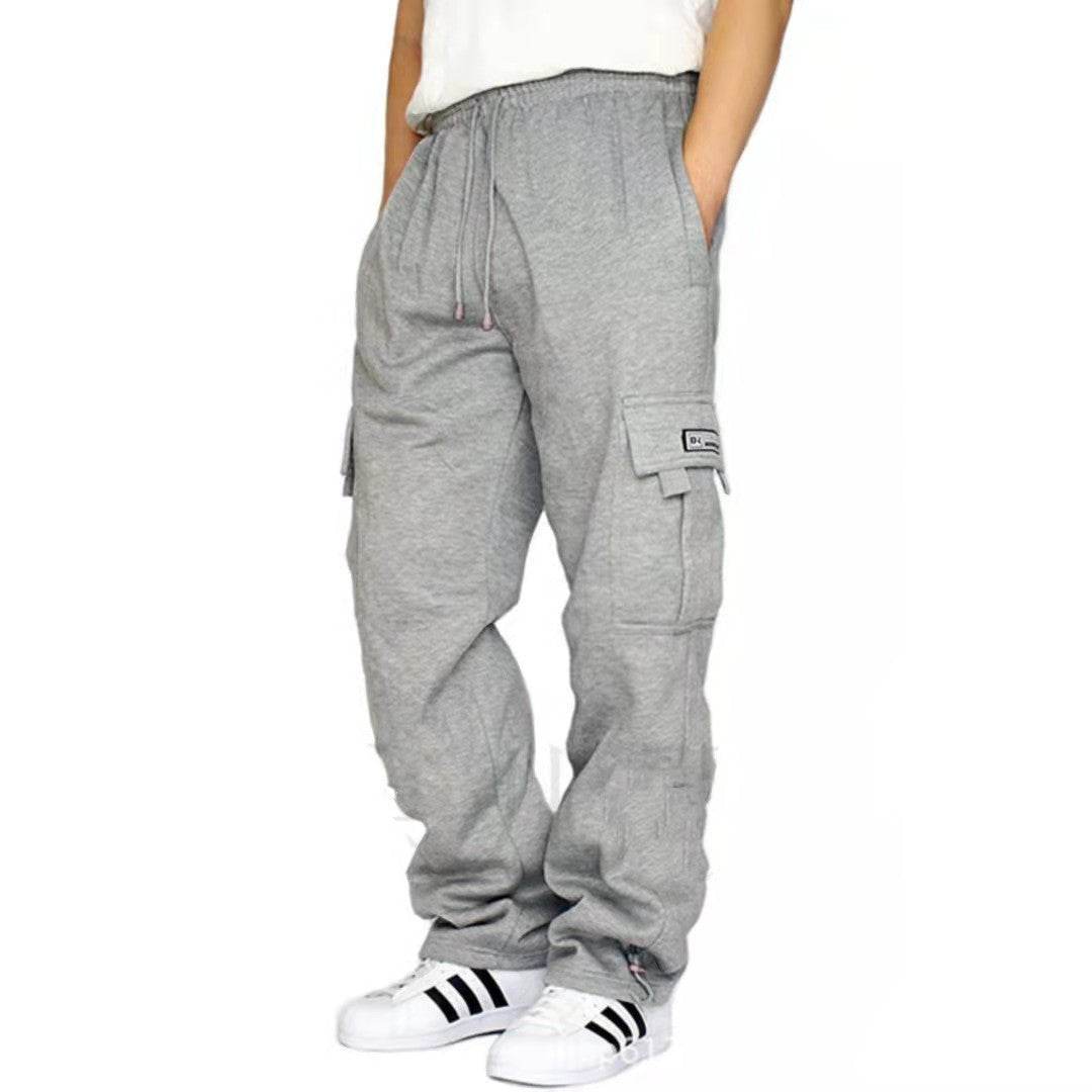 Men Pants Sweatpants Stretch Elastic Waist Jogger Sports Pants Drawstring Trousers Fashion Mens Clothing - Mubimart