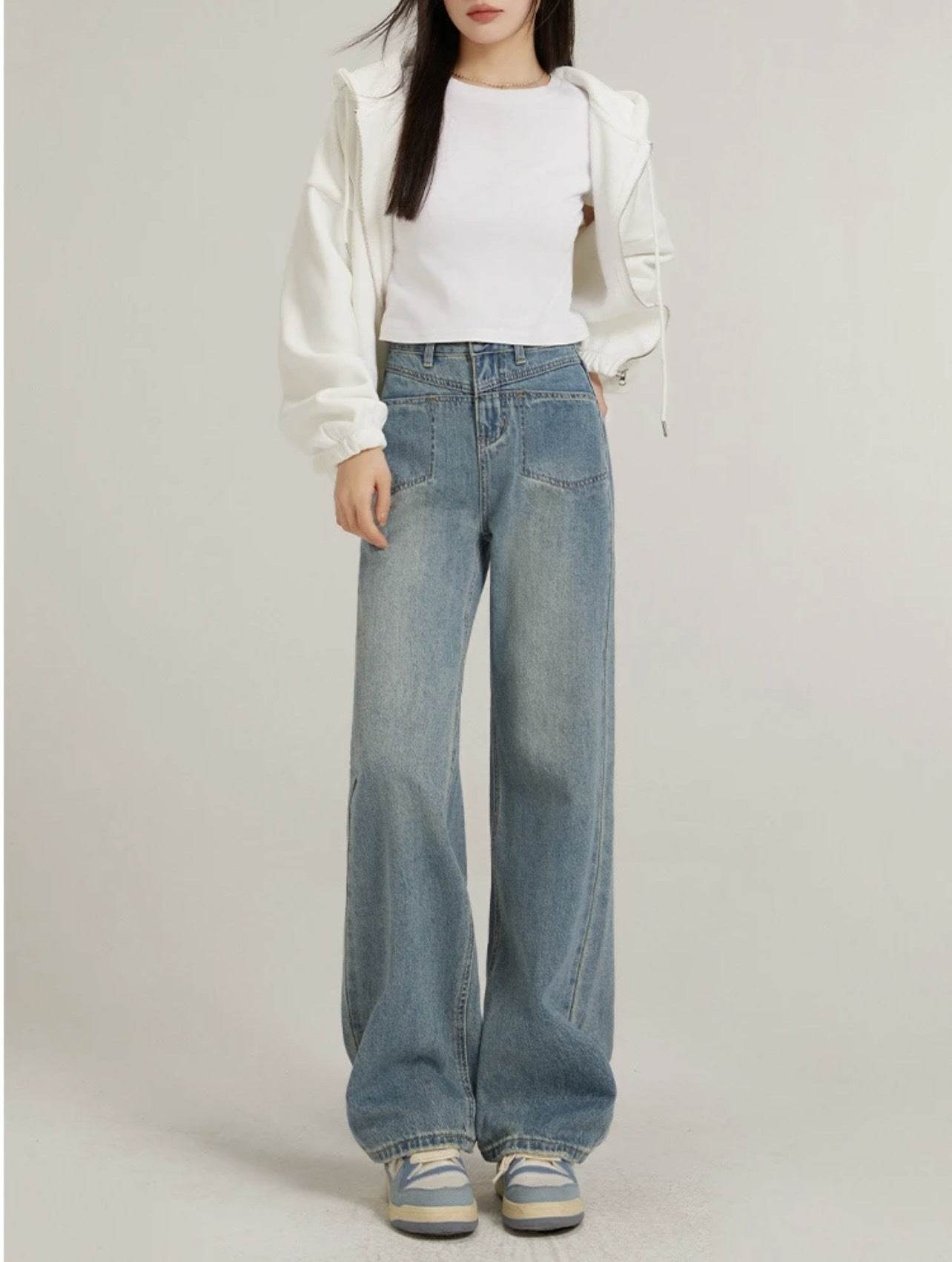 Fashion Personality Wide Leg Jeans For Women - Mubimart