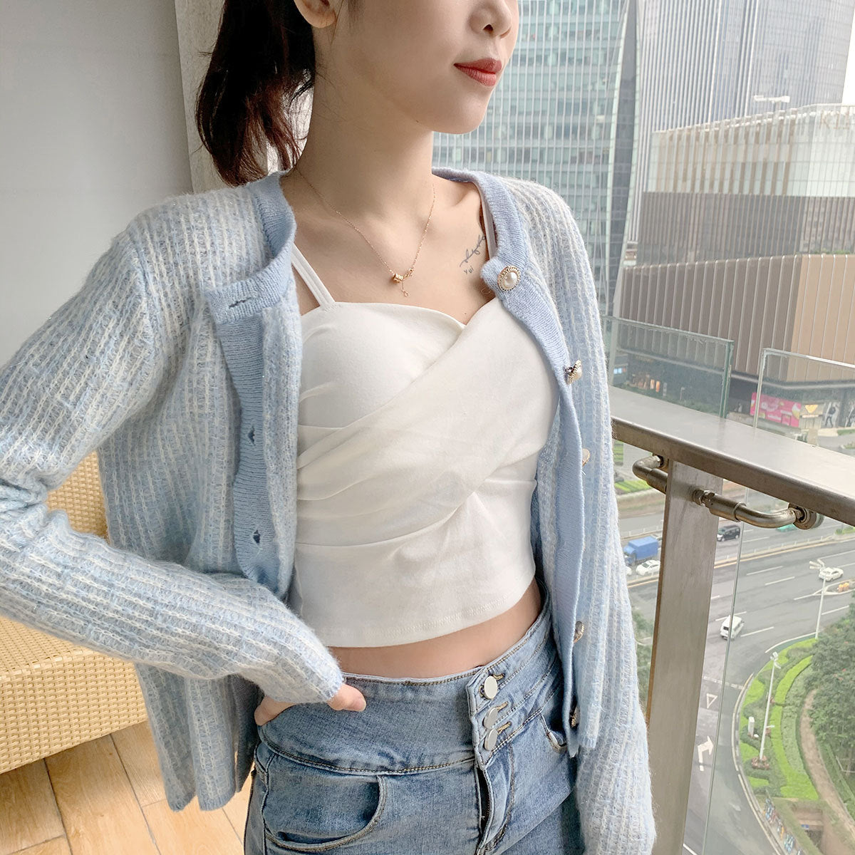 Gentle Temperament Young Lady Little Fragrant Wind Cardigan Women Loose Top - Mubimart -  