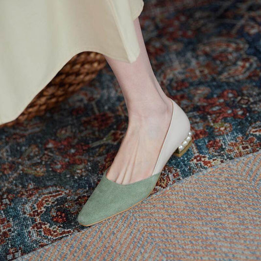 New Leather Women's Fairy Style Pointed Toe Flat Shoes - Mubimart
