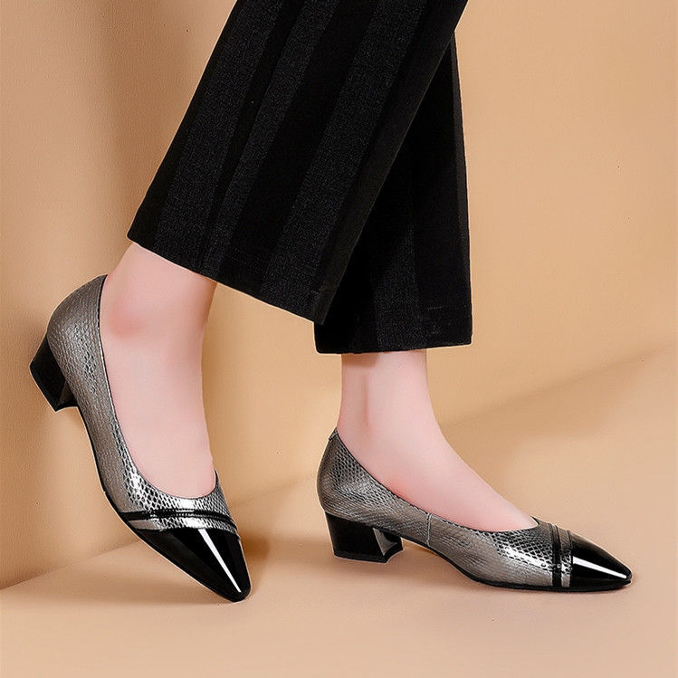 Low-Heel Pointed Toe All-Match Pumps