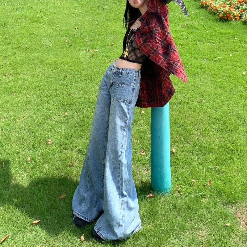American Design High Waist Bootcut Jeans - Mubimart
