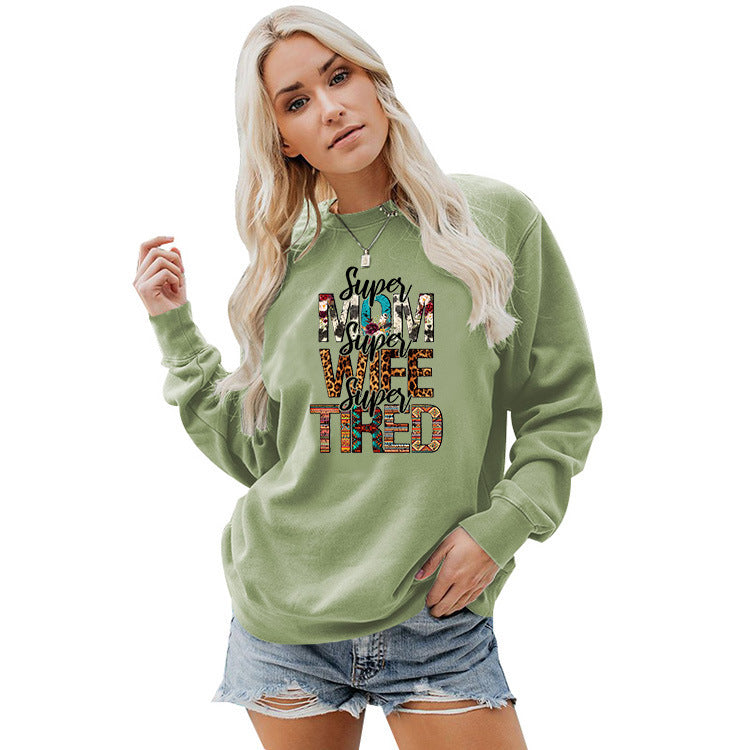 Women's Crew Neck Print Plus Size Sweatshirt - Mubimart -  