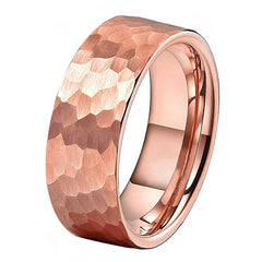 Tungsten Stalen Ring Mat Roségoud Mode Heren