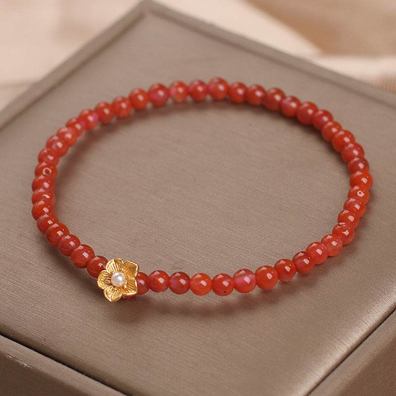 Natural Yanyuan Agate Beaded Bracelet For Women - Mubimart