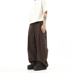 American-style Retro Ankle-tied Hiphop Khaki Overalls