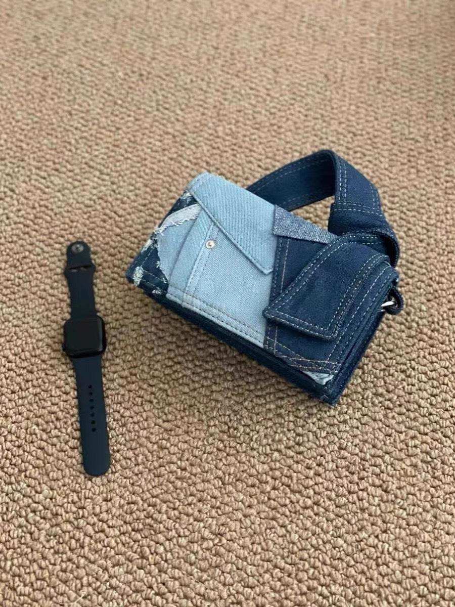All-matching Jeans Stitching Crossbody Bag For Women - Mubimart