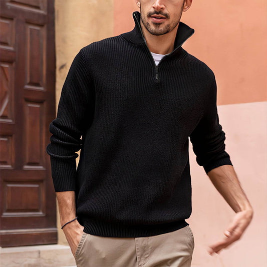 New POLO Zip High Neck Men's Polo Shirt - Mubimart