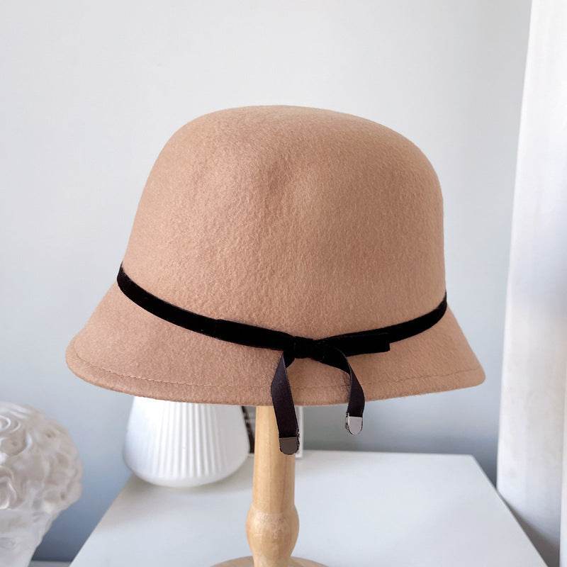 Wool Felt Hats Fine Bow Ladies - Mubimart