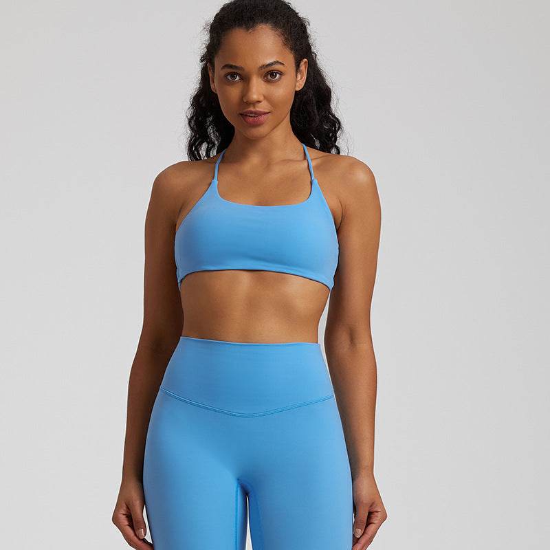 Candy Color Nude Feel Workout Bra Sports Quick-drying Workout Top - Mubimart