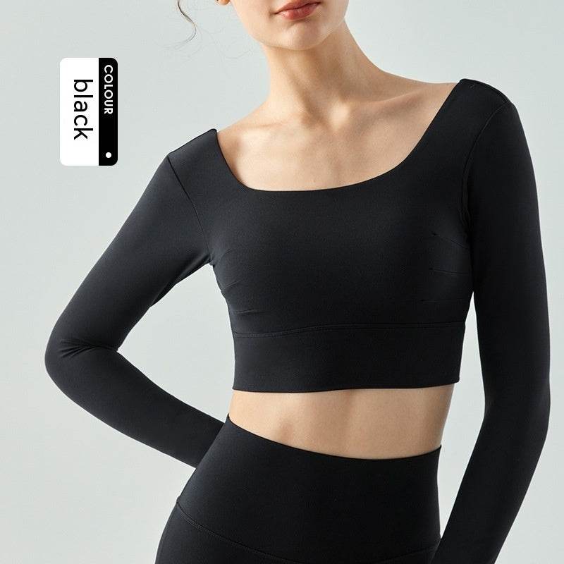 Outer Wear Chest Pad Workout Top - Mubimart