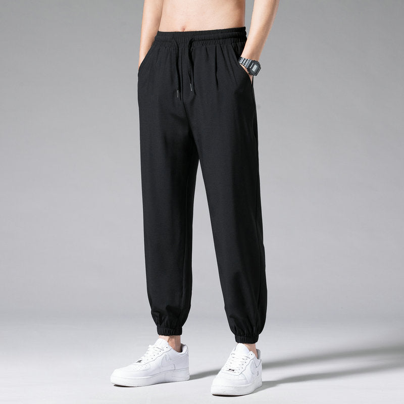 Nine Point Drawstring Wide Leg Sweatpants