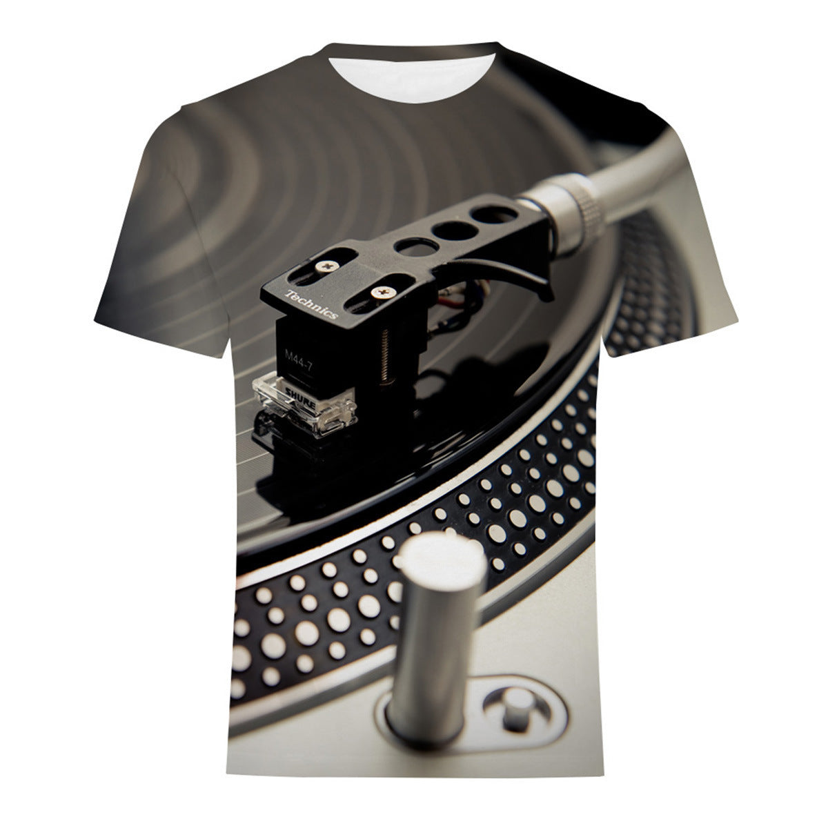 Mens Fashion Casual Digital Print Crew Neck T-shirt