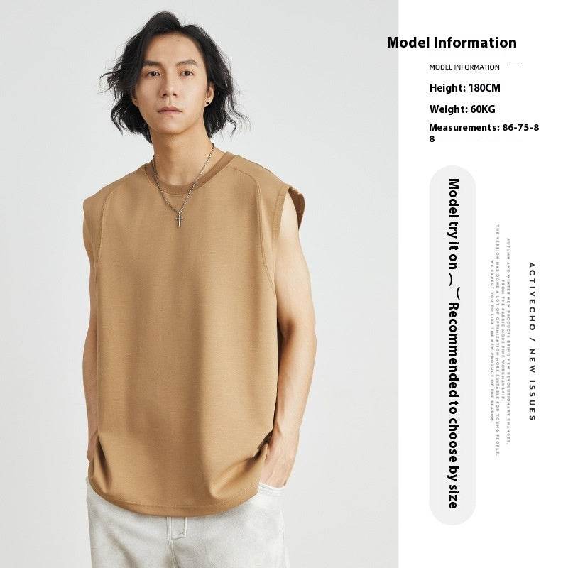 Double-sided Cotton Vest Fitness Exercise Sleeveless Undershirt - Mubimart