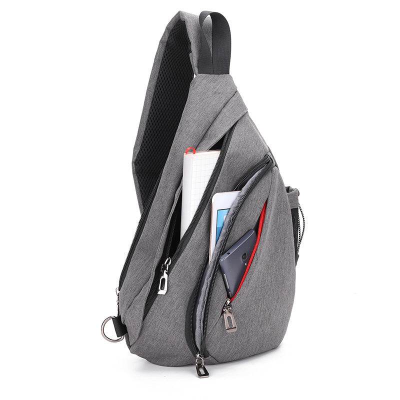 New mens close-fitting simple chest bag, leisure sports digital storage bag, multi-function messenger bag, one dropshipping - Mubimart