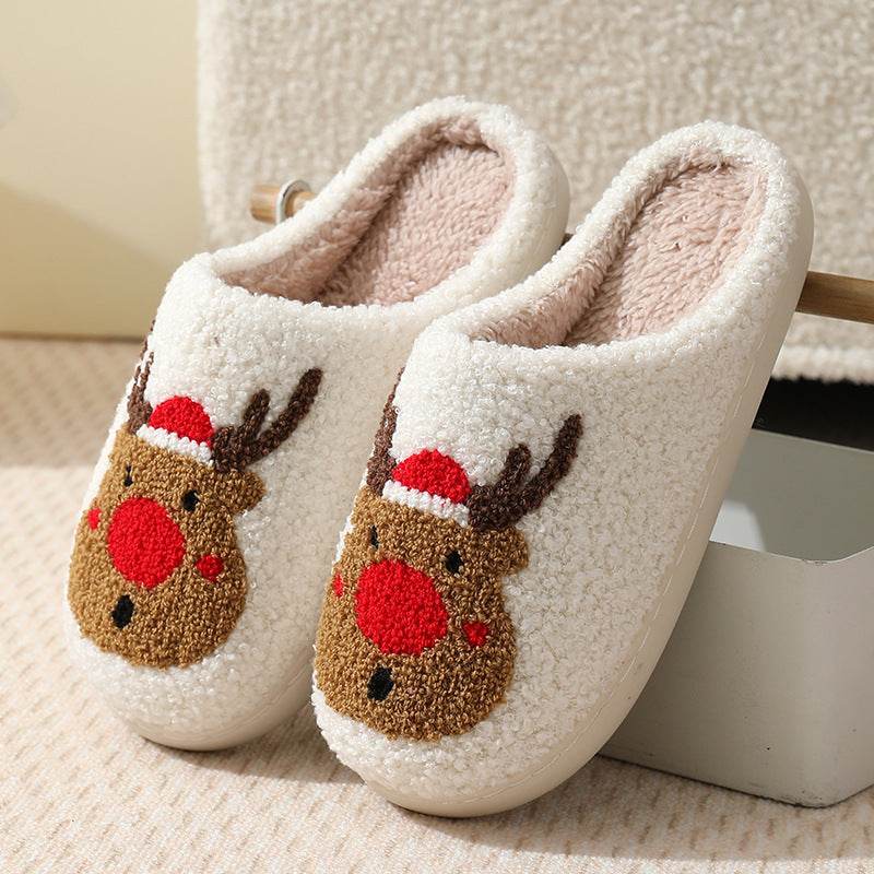 Family Cartoon Plush Slippers For Women - Mubimart