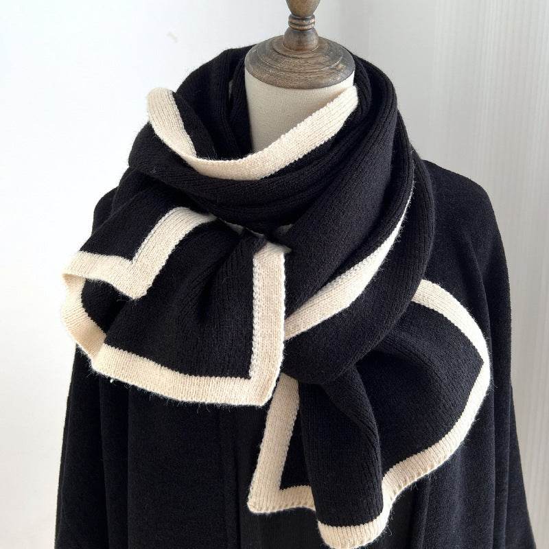 Color Matching Scarf Knitted Wool Scarf - Mubimart