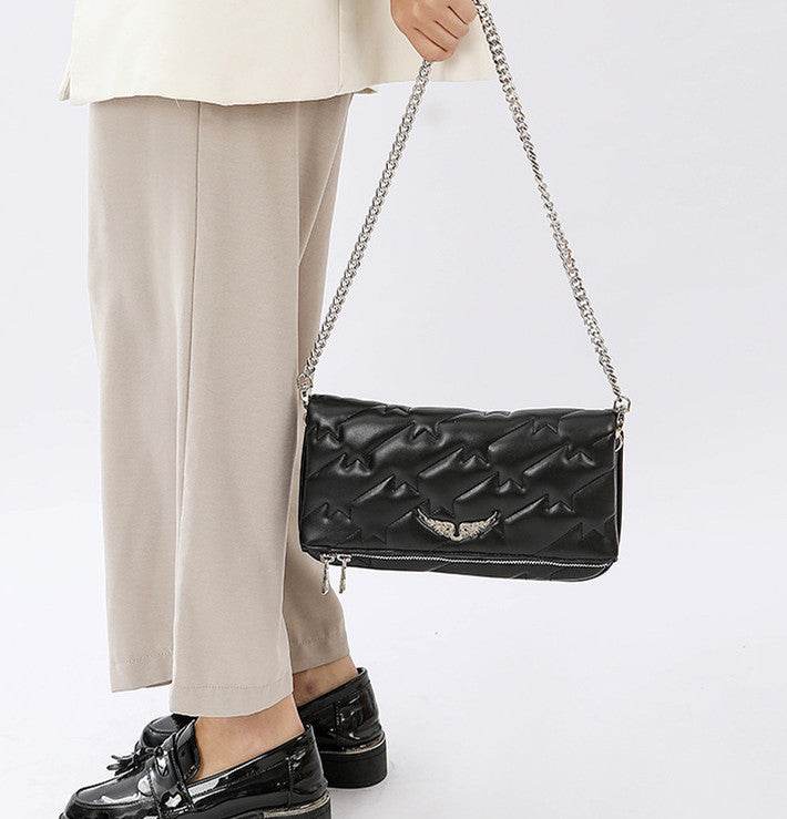 Crossbody Women Embroidered Chain Armpit Shoulder Bag - Mubimart