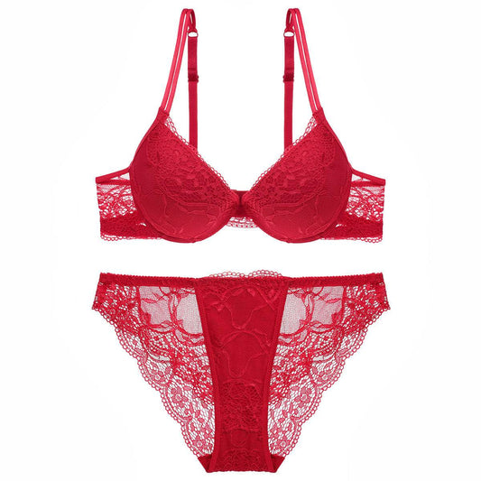 Young Women's Lace Push Up Bra Set - Mubimart