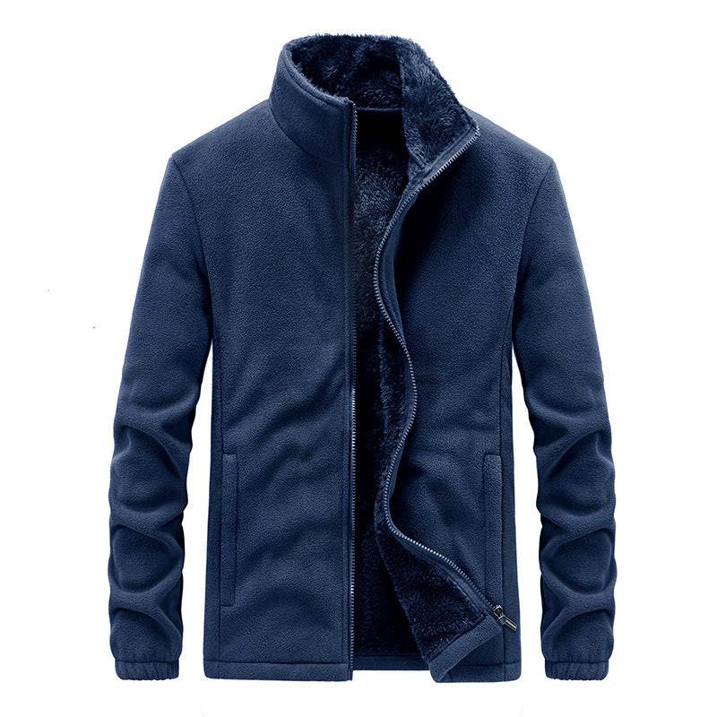 Polar Fleece Warm Sweatshirt Jacket Jacket Thicken Plus Fleece Men's Jacket - Mubimart
