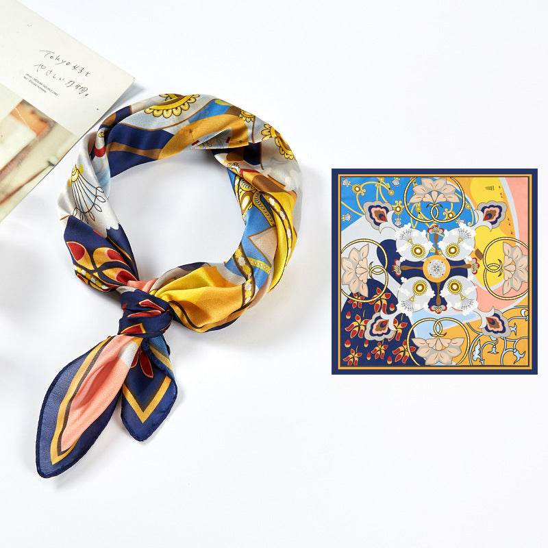 New Simulated Silk Satin Printed Scarves - Mubimart