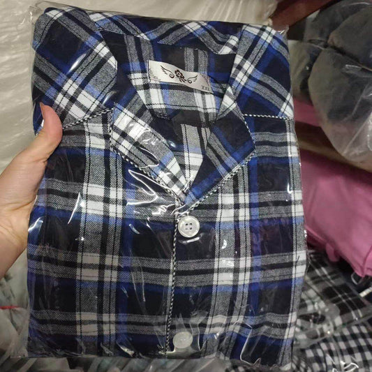 Men's Warm Cloth Flannel Pajama Suit - Mubimart