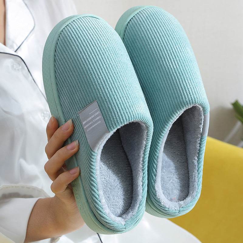 Corduroy Slippers For Women Home Shoes Men Women Couple - Mubimart