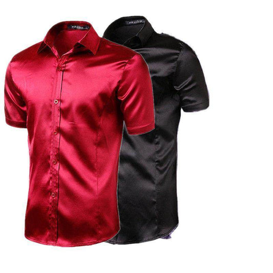 Men's Dress Shirts Short Sleeve Casual Wear - Mubimart