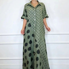 Loose Fashion Casual Long Plus Size Printed Dress - Mubimart - Plus Size Casual Dress 