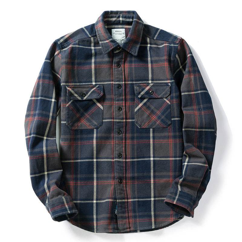 Men's Thickened Flannel American Shirt - Mubimart