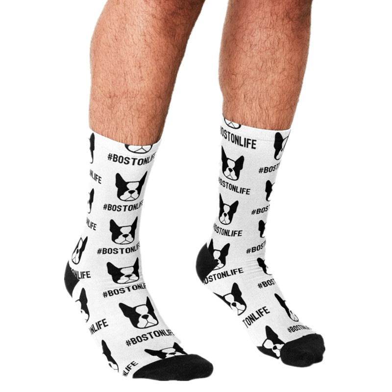 Men's Cartoon Unique Europe And America Cross Border Athletic Socks Digital Printing Lovers' Socks - Mubimart