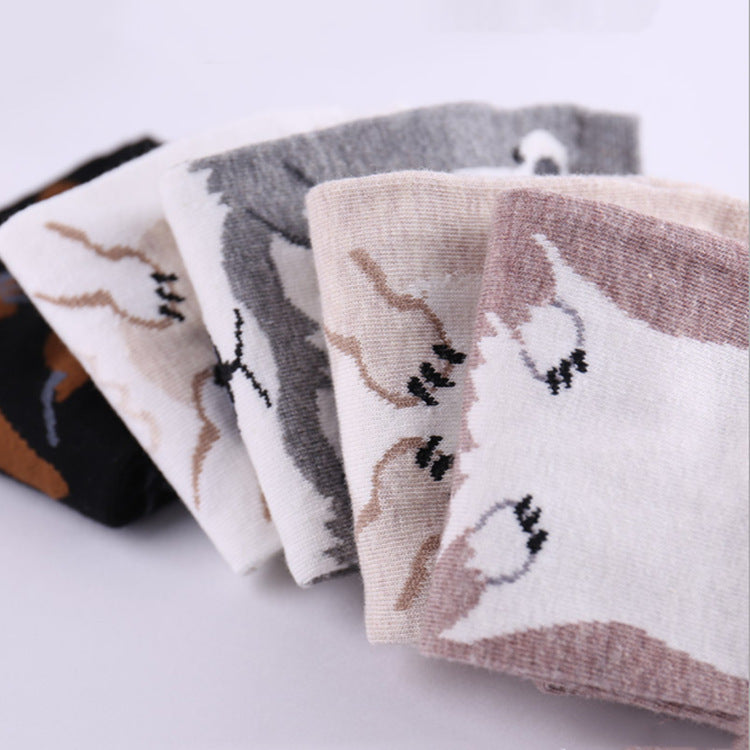 Socks Europe, America, Japan And South Korea Cartoon Straight Dog Invisible Low Cut Socks Cotton Comfortable Personality Socks For Women - Mubimart -  