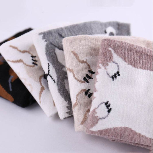 Socks Europe, America, Japan And South Korea Cartoon Straight Dog Invisible Low Cut Socks Cotton Comfortable Personality Socks For Women - Mubimart