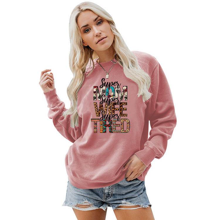 Women's Crew Neck Print Plus Size Sweatshirt - Mubimart