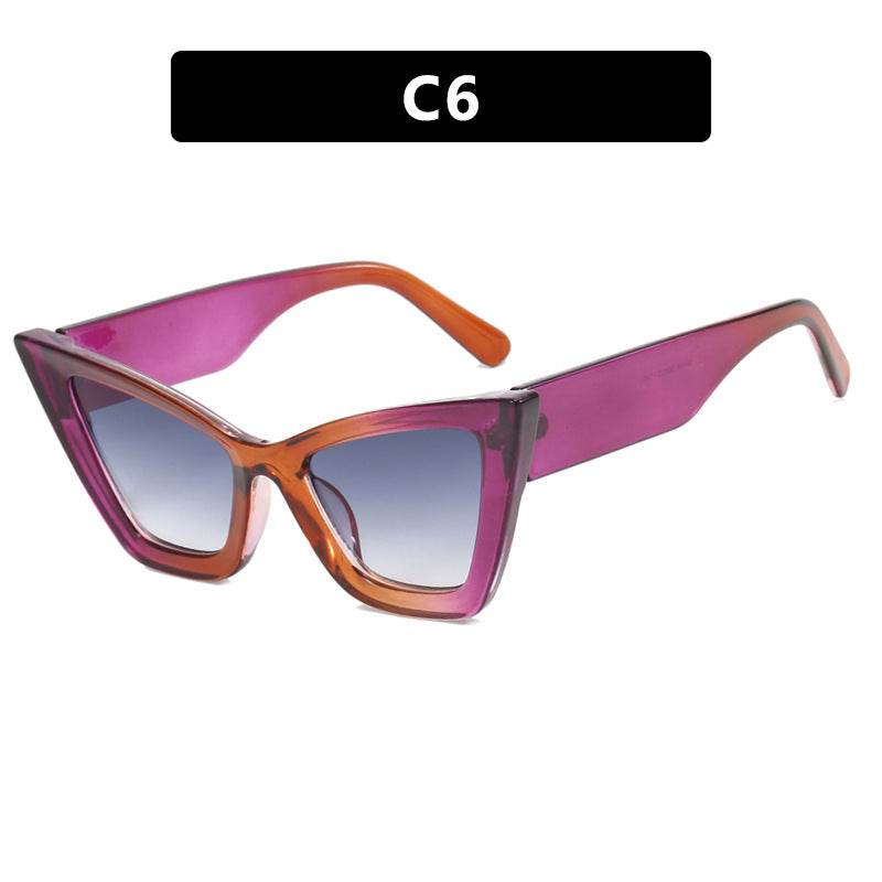 Large Frame Cat Eye Simple Sunglasses - Mubimart
