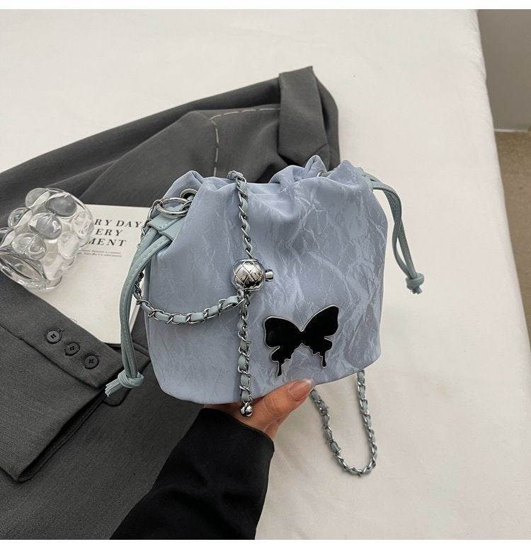 Designer Chain Crossbody Fashion Bucket Bag - Mubimart