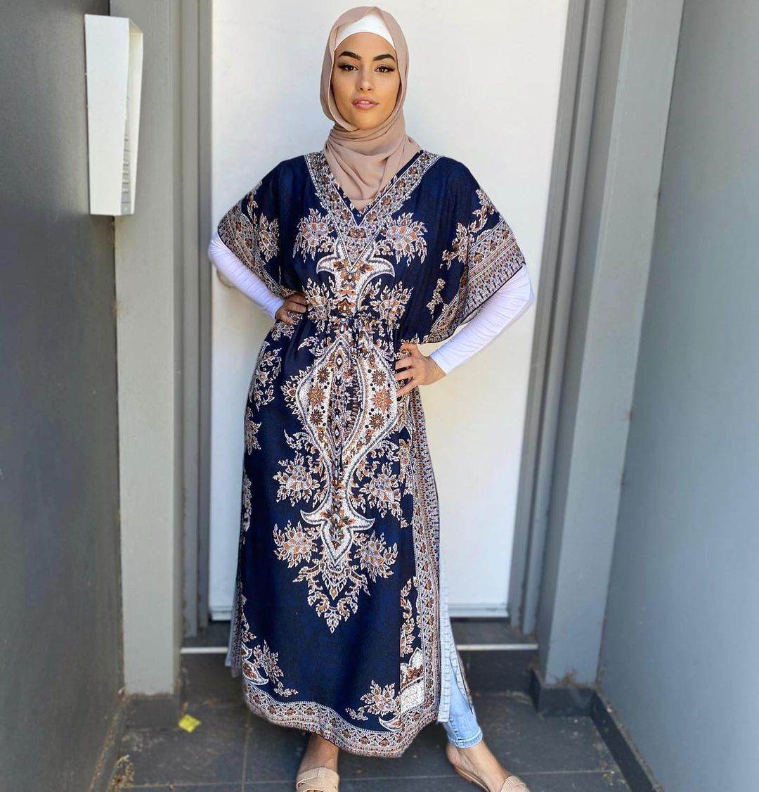 Middle Eastern Arabian Kaftan Loose Plus Size Maxi Dress - Mubimart