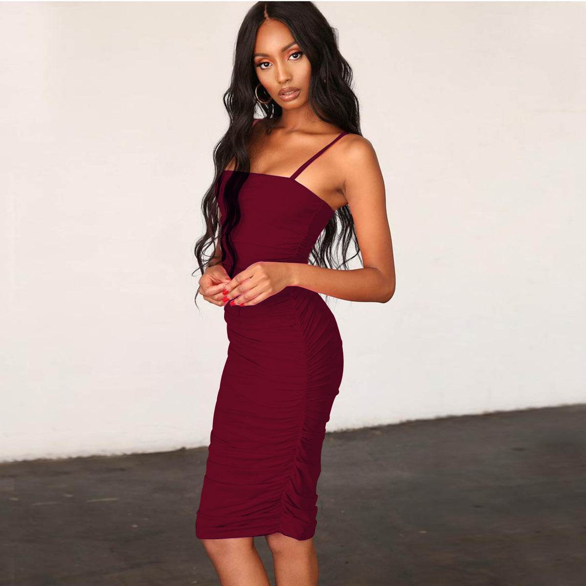 Summer sexy tight camisole dress - Mubimart