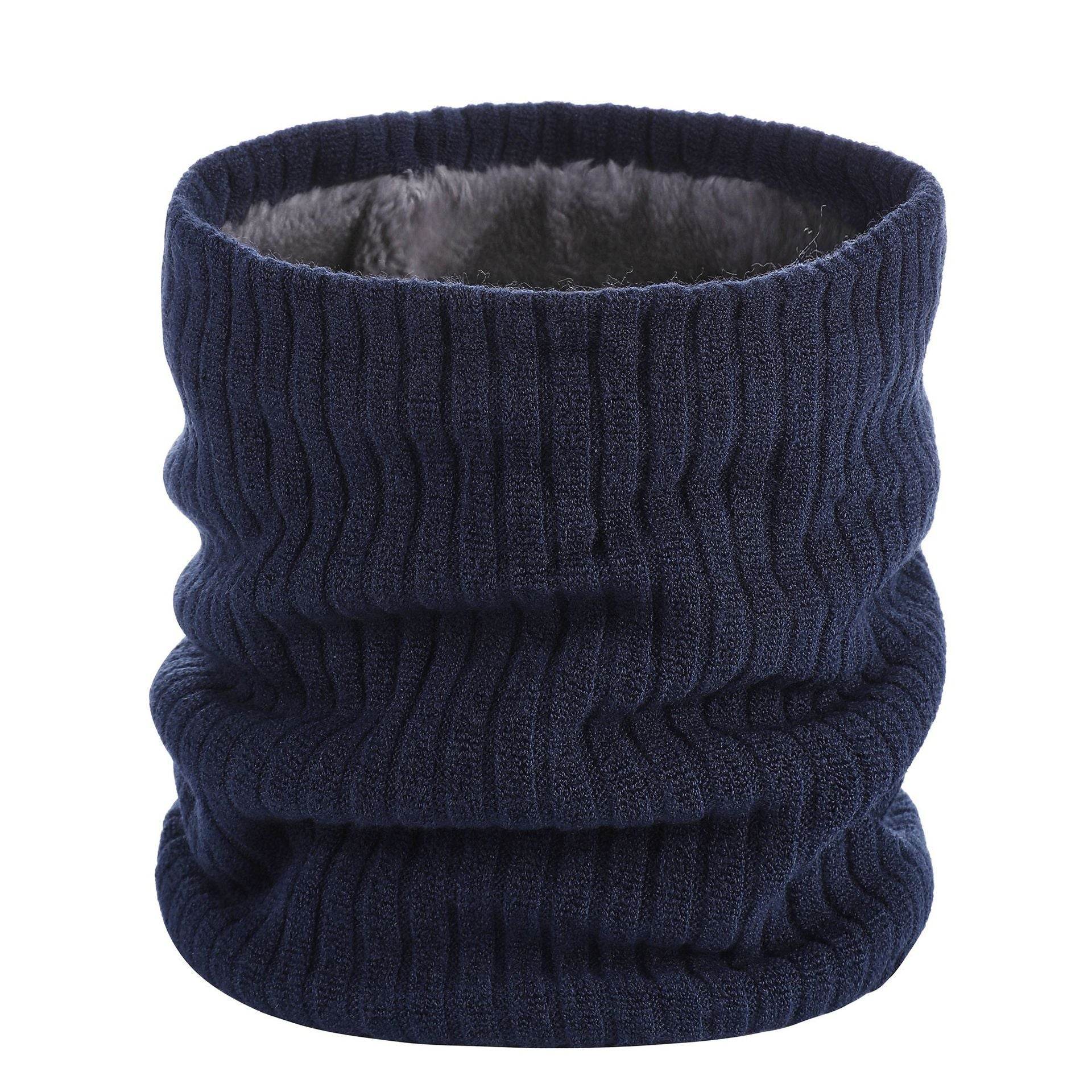 Thickened Velvet Warm Plush Scarf Fashion Solid Color Wool Knitted Scarf For Men Women Autumn And Winter - Mubimart