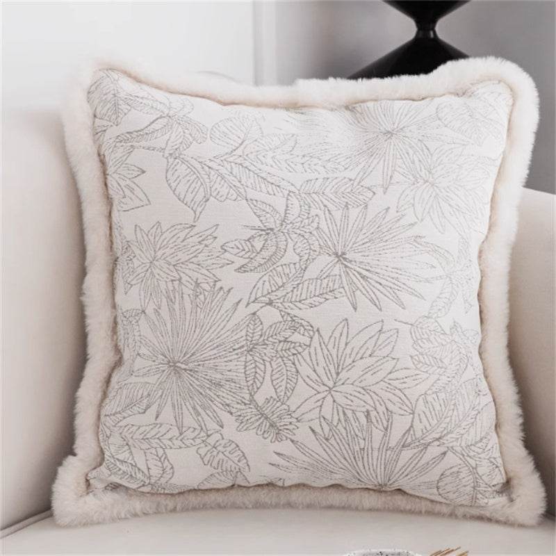 Jacquard Pillow Cover Lumbar Support Pillow - Mubimart