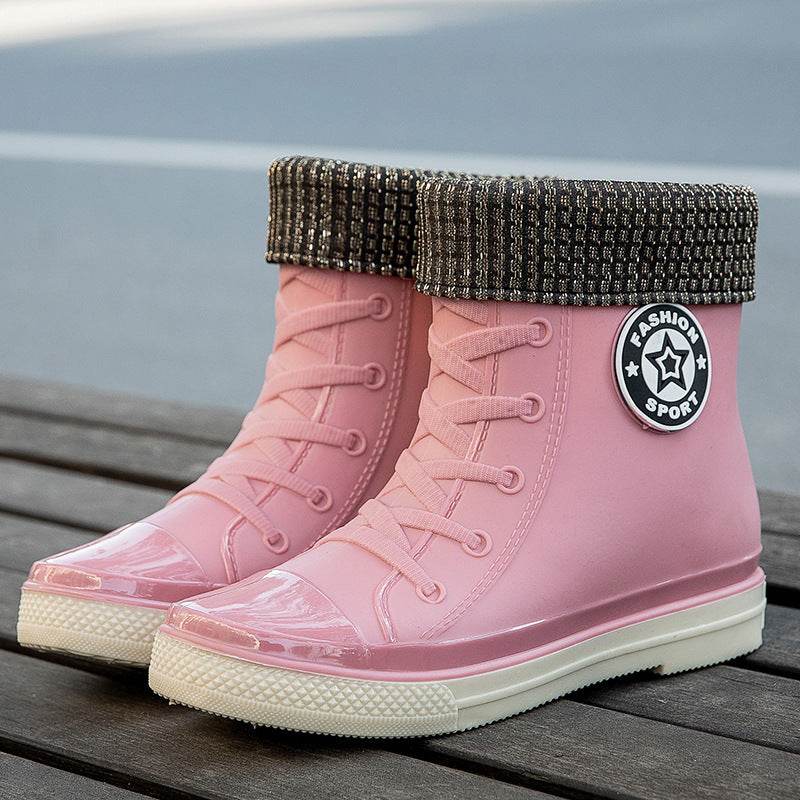 Waterproof Non-slip Wear-resistant Rain Boots For Women - Mubimart