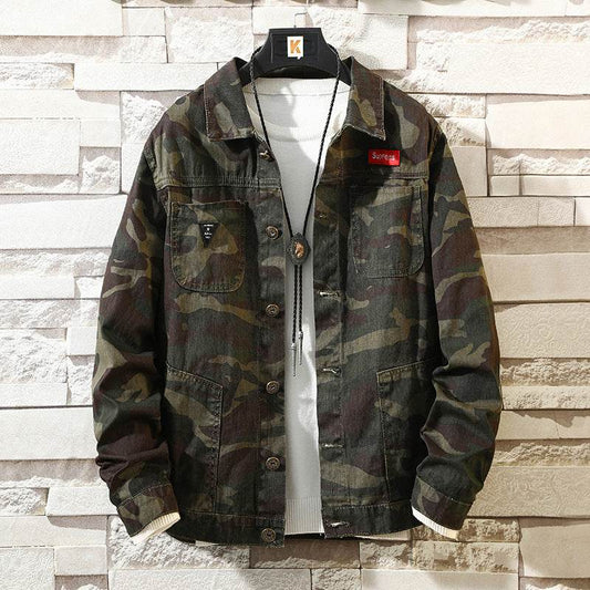 New Mens Camouflage Denim Jacket Coat Man Coats Jaqueta Masculino Jeans Jacket & Coats Fashion Design Autumn Brand Clothing - Mubimart